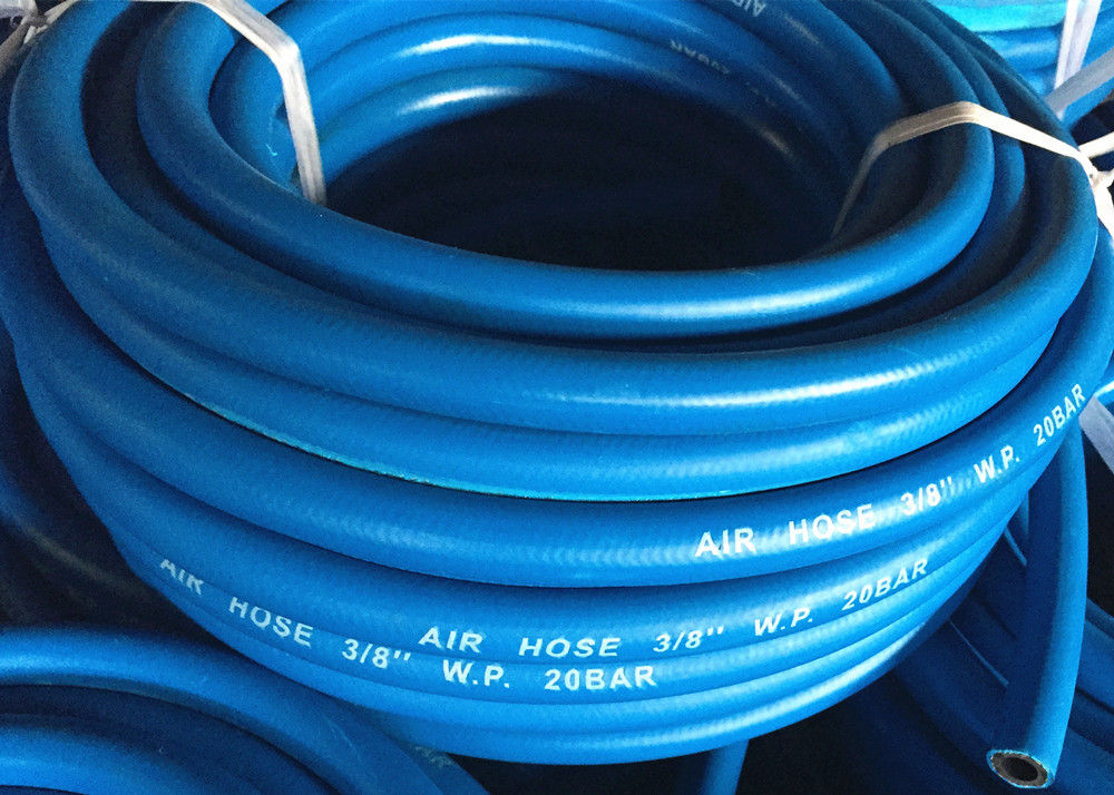 Mangueira de ar de borracha azul para ferramentas pneumáticas, mangueira flexível do compressor de ar