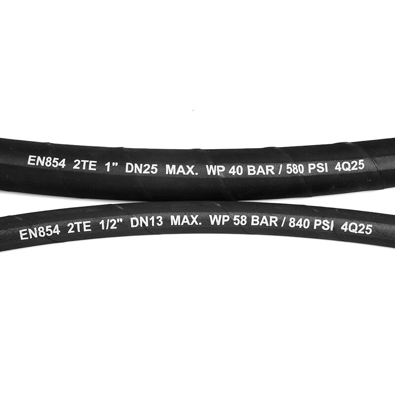 EN 854 2TE Mangueira de borracha hidráulica reforçada de têxteis com tampa resistente ao óleo e ao clima e comprimento personalizável