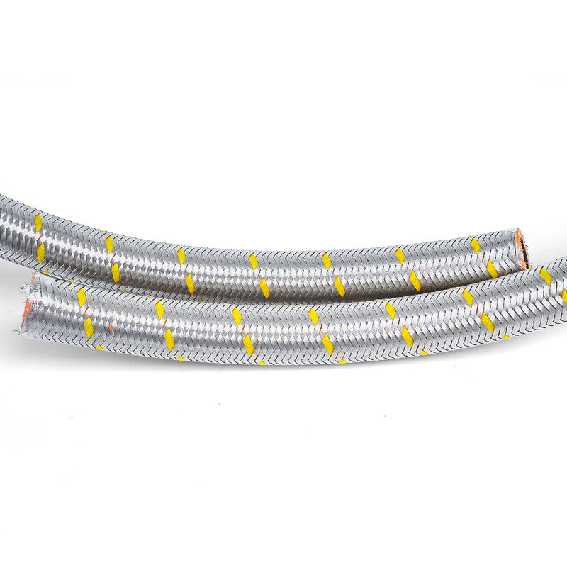 Alto desempenho de algodão trenzado/aço inoxidável como cobertura NBR Fuel Hose Flexível e resistente ao óleo, serviço de corte gratuito para sistemas hidráulicos industriais