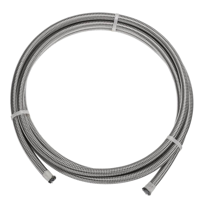 Braided Stainless Steel Fuel Line NBR Oil Hose Compatible with Fuel System Fuel Pump, Fuel Rail, Injector Applications