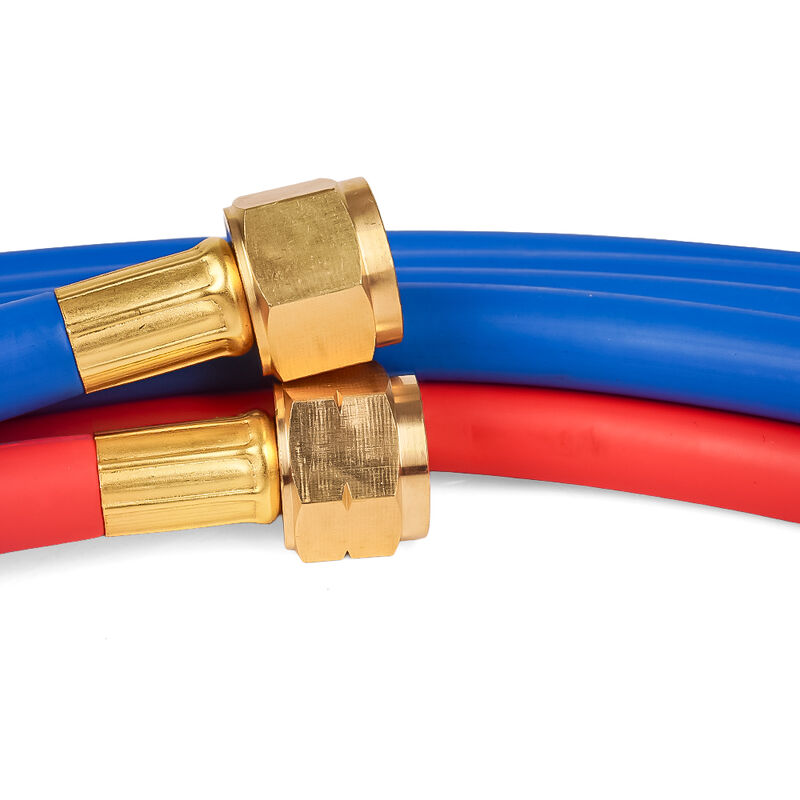 Mangueira de soldagem dupla de borracha sintética EPDM com certificação ISO 3821 para oxigênio e acetileno com pressão de trabalho de 300 psi